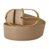 Dolce & Gabbana Beige Leather Gold Metal Oval Buckle Belt -LINDA FARROW butikk 1fffd194e80853b3dc1b3c9f2ac2ffe8