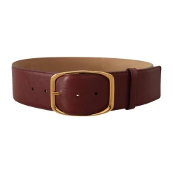 Dolce & Gabbana Leather Gold Metal Square Buckle Belt